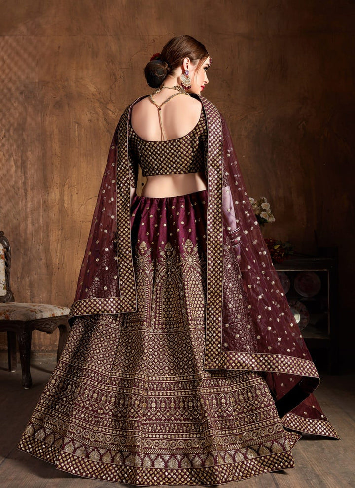 Lassya Fahion  Maroon Stunning Wedding Lehengas with Luxury Embellishments