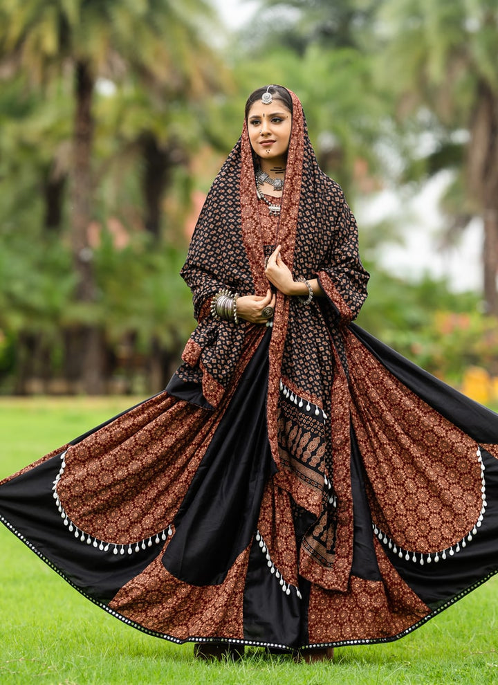 Lassya Fashion Black-Brown Navratri Special Chaniya Choli