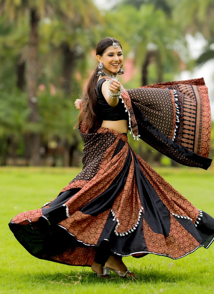 Lassya Fashion Black-Brown Navratri Special Chaniya Choli