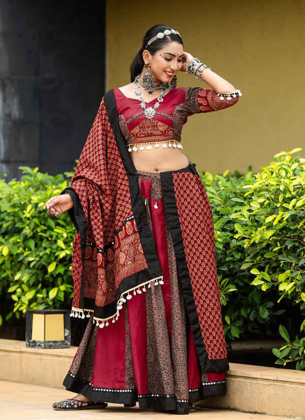 Lassya Fashion Cherry Red Navratri Special Chaniya Choli