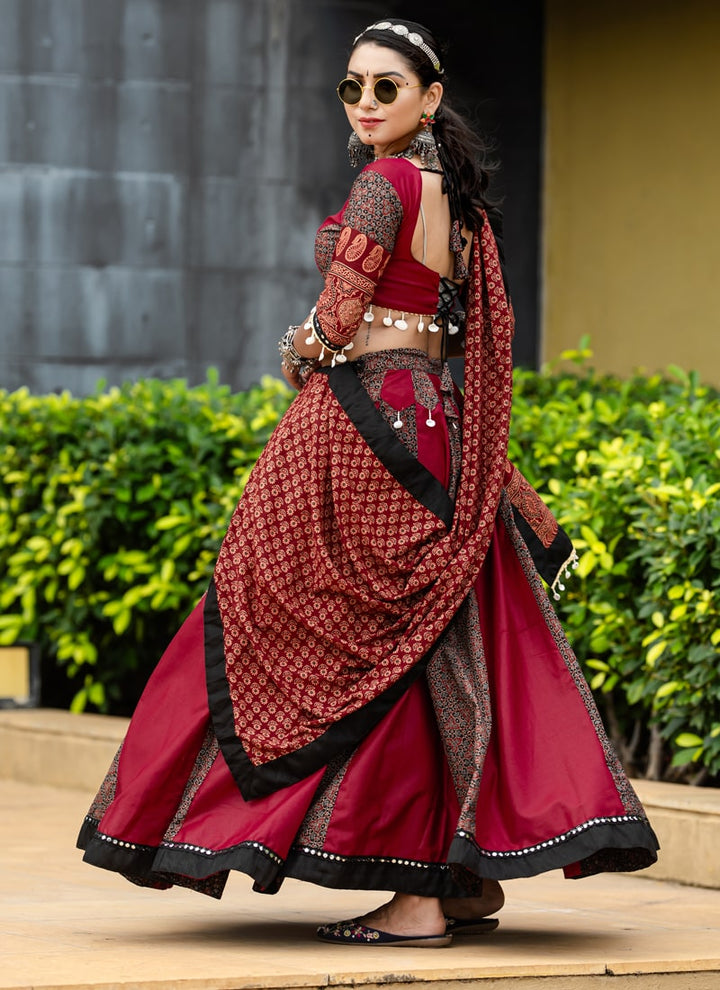 Lassya Fashion Cherry Red Navratri Special Chaniya Choli