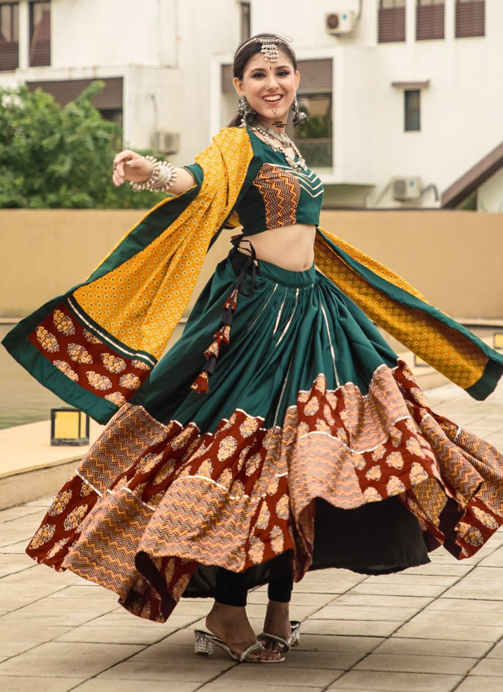 Lassya Fashion Forest Green Navratri Special Chaniya Choli