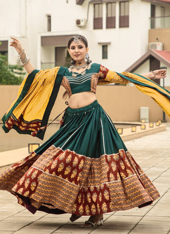 Lassya Fashion Forest Green Navratri Special Chaniya Choli