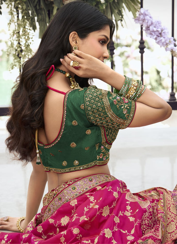 Lassya Fashion Lavender-Green Wedding Lehenga with Sequins and Embroidery