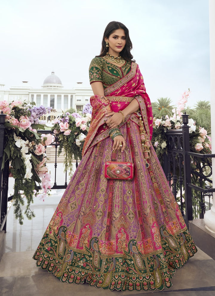 Lassya Fashion Lavender-Green Wedding Lehenga with Sequins and Embroidery