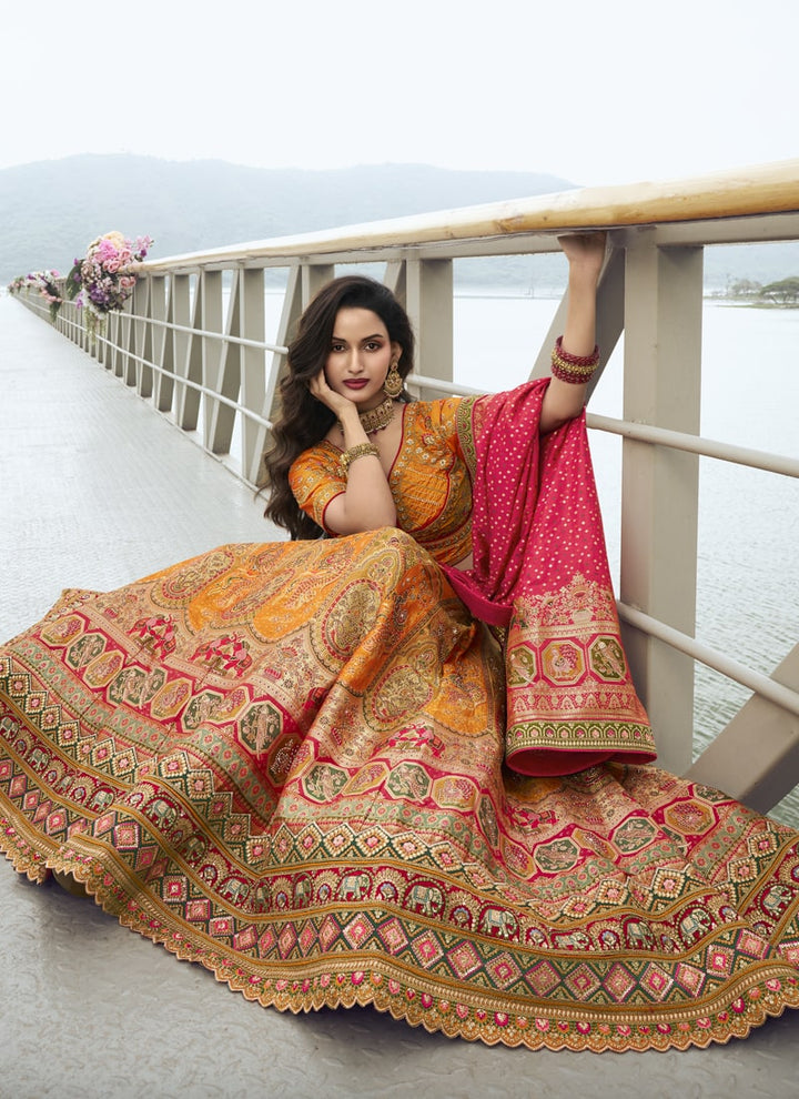 Lassya Fashion Haldi Yellow Wedding Lehenga with Sequins and Embroidery