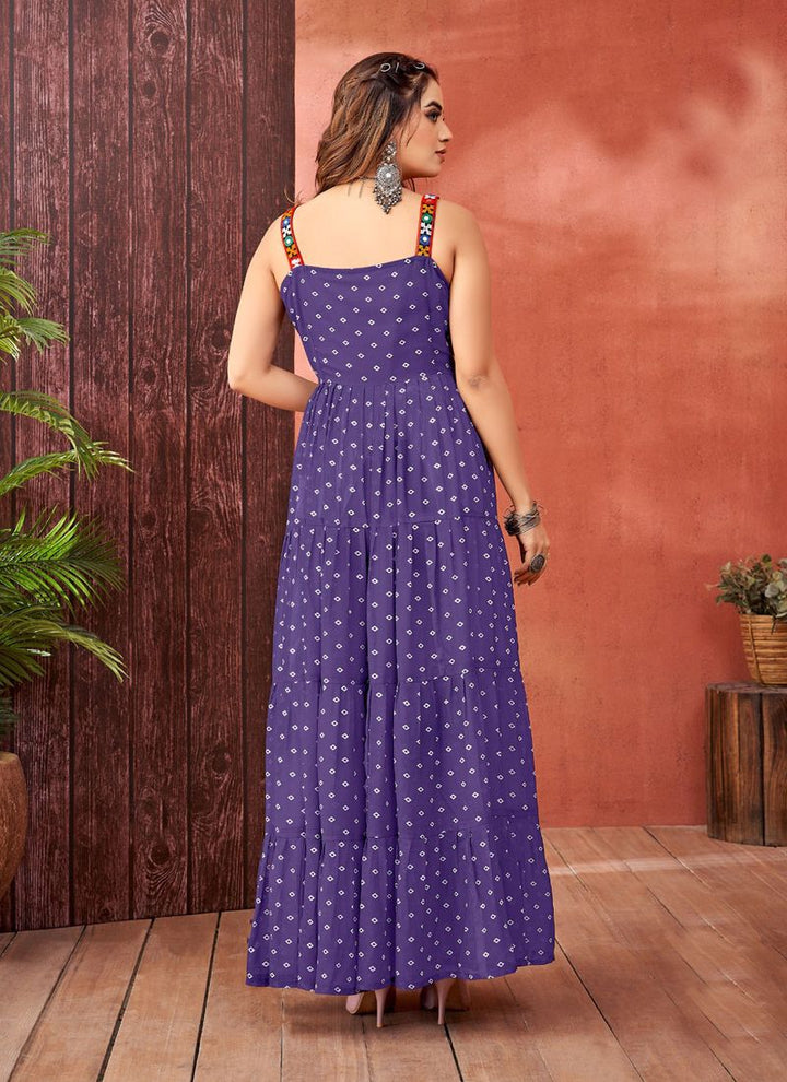 Lassya Fashion Violet Festive Wear Gown in Faux Blooming Georgette