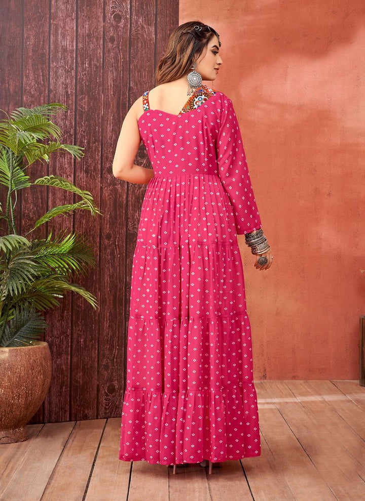 Lassya Fashion barbie Pink Festive Wear Gown in Faux Blooming Georgette