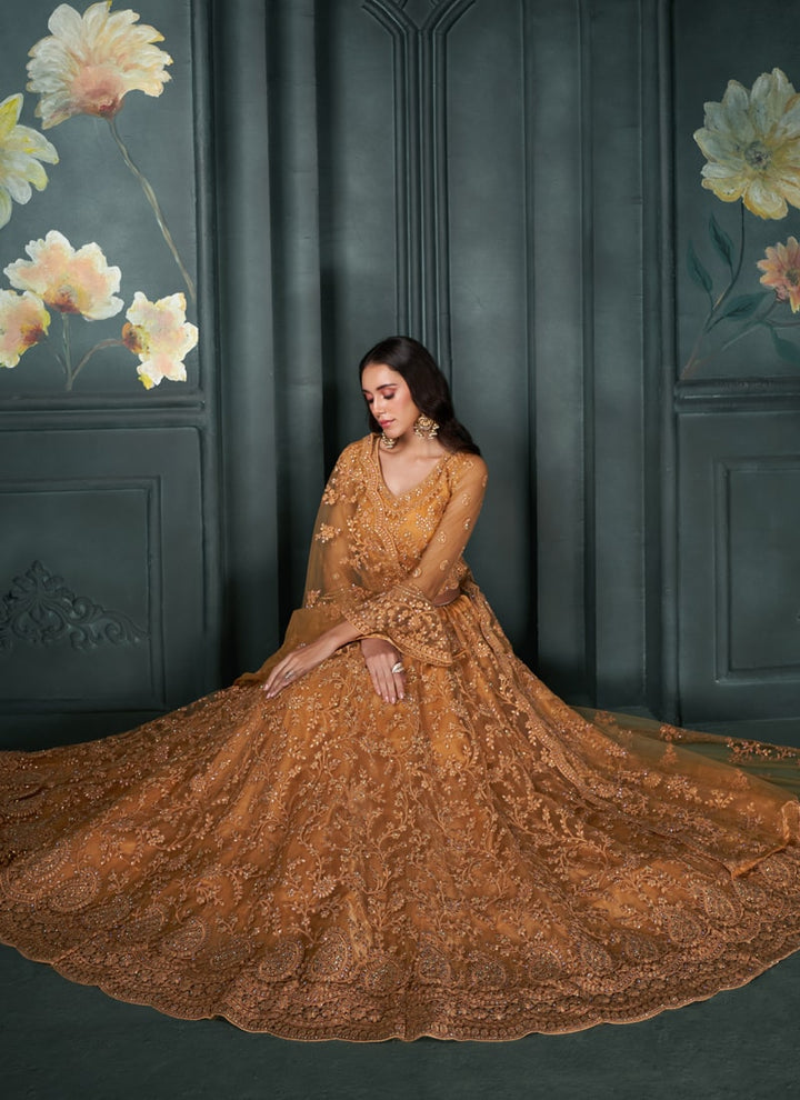 Lassya Fashion Mustard Wedding Lehenga with Embroidery and Stone Embellishments