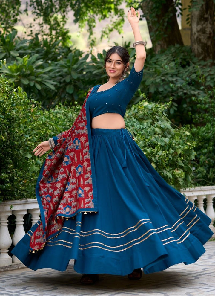 Lassya Fashion Navy Blue Festive Wear Lehenga with Gota Patti and Coin Lace