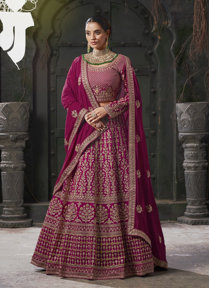 Lassya Fashion Queen Pink Lehenga with Premium Codding and Zarkan