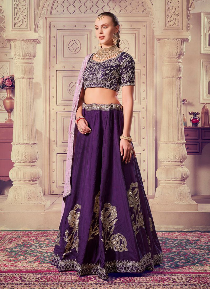 Lassya Fashion Purple WIne Wedding Lehenga with Premium Sequins