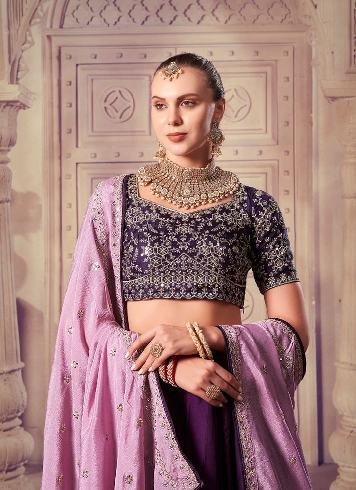 Lassya Fashion Purple WIne Wedding Lehenga with Premium Sequins