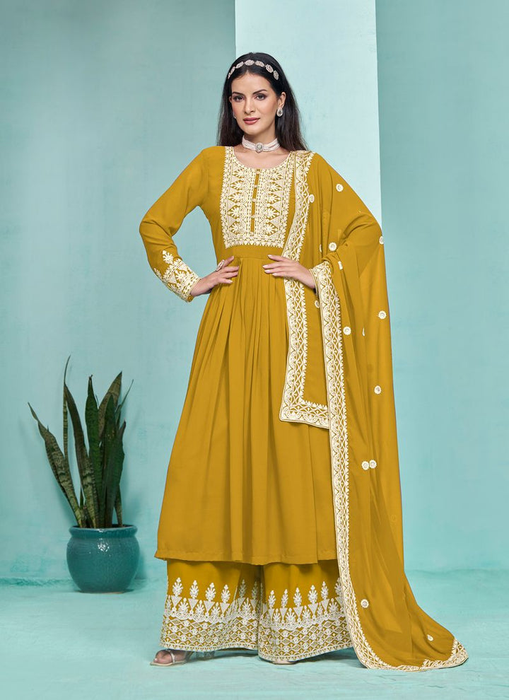 Lassya fashion Palazzo Suit with Faux Georgette Top-Dupatta