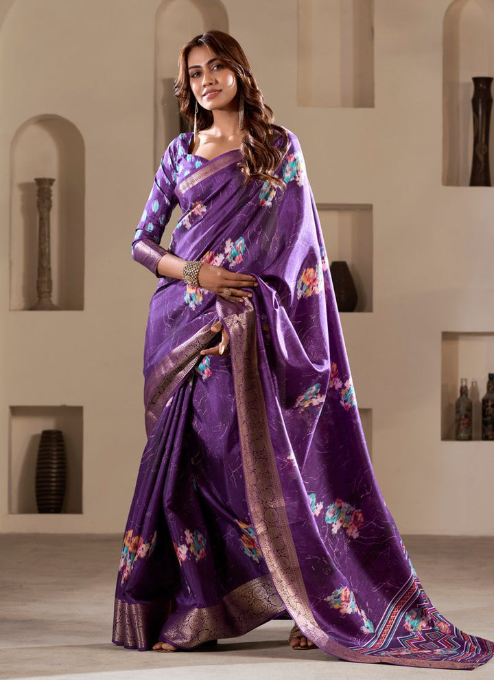 Lassya fashion BlueBerry Purple Hot Pink Color Wedding Special Banarasi Silk Lehenga Choli