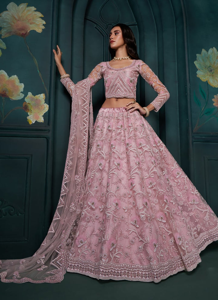 Lassya fashion Hot Pink Color Wedding Special Banarasi Silk Lehenga Choli