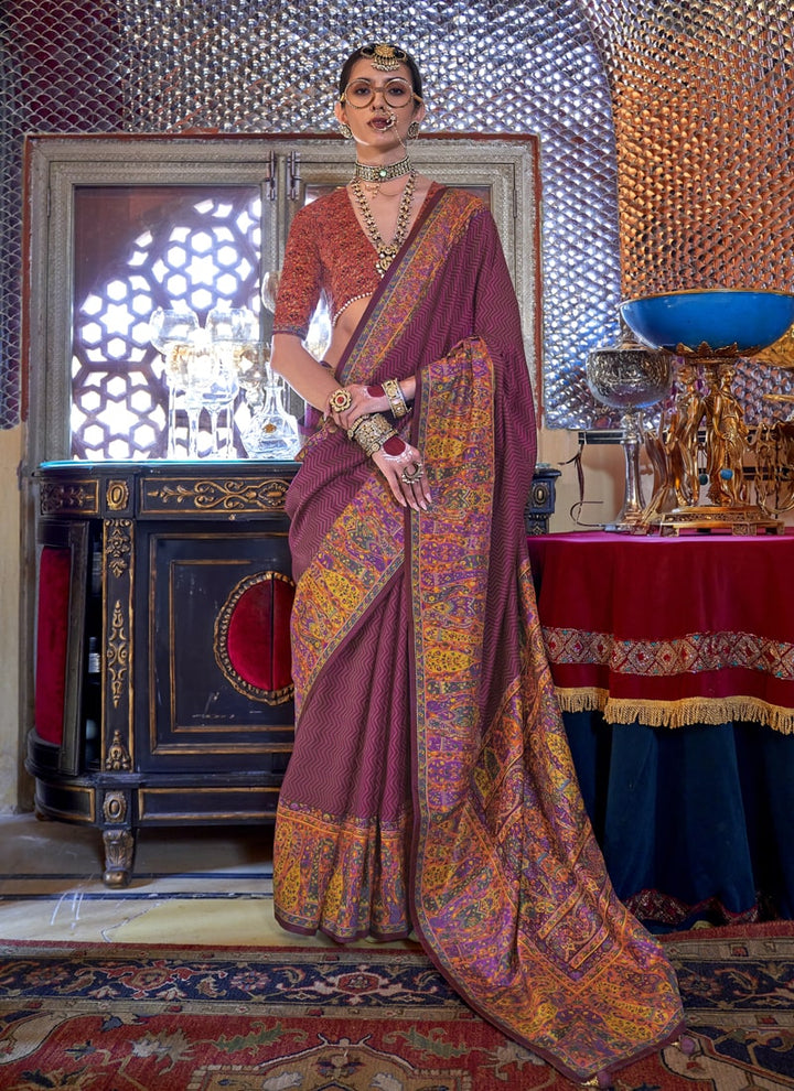 Lassya Fashion Purple Elegant Wedding Saree-Luxury Silk