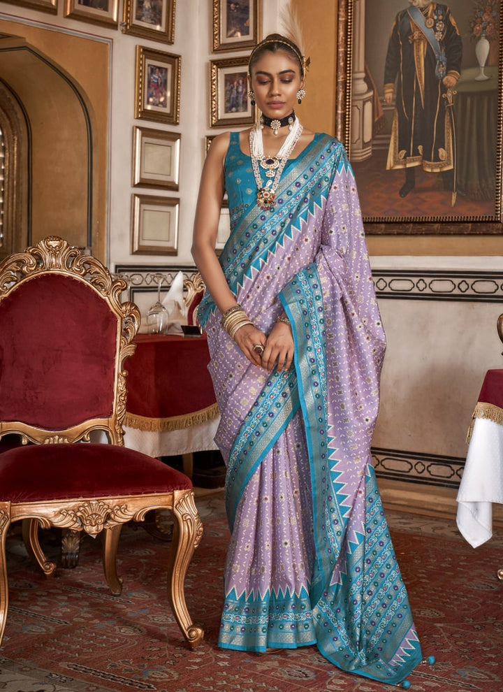 Lassya Fashion Lavender Mercerized Sigma Silk Festive Wear Saree