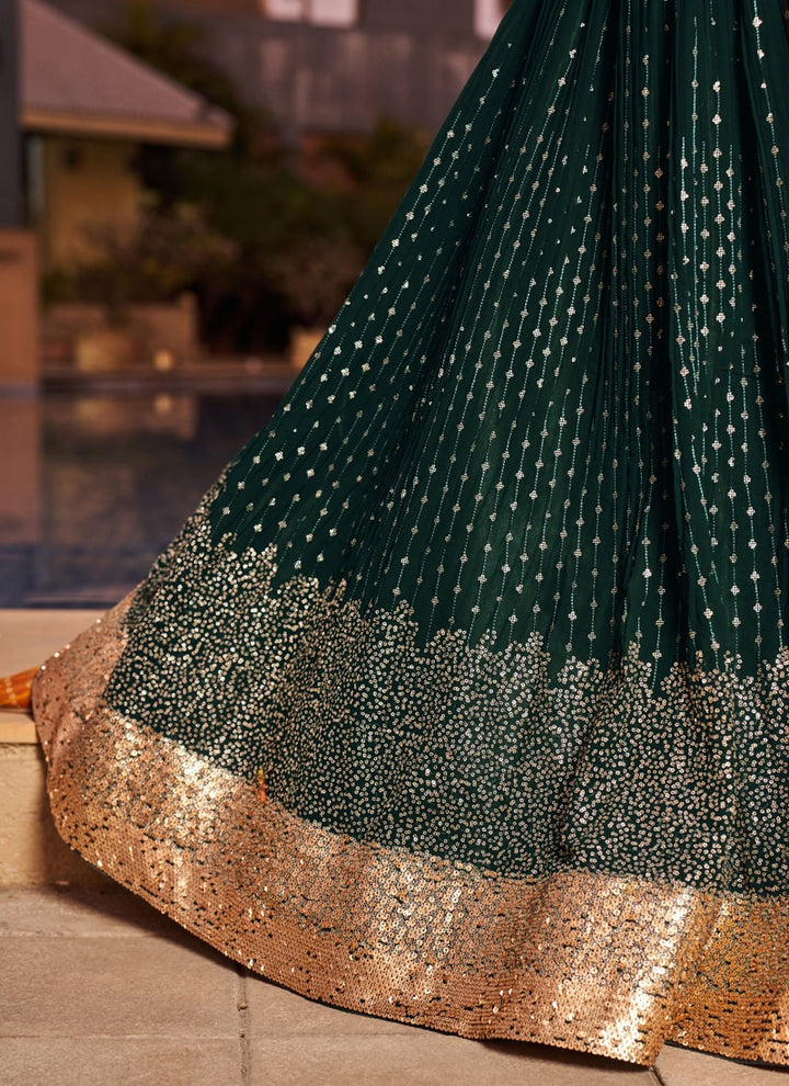 Lassya Fashion Bottle Green Enchanting Engagement Wear Lehenga Choli Set