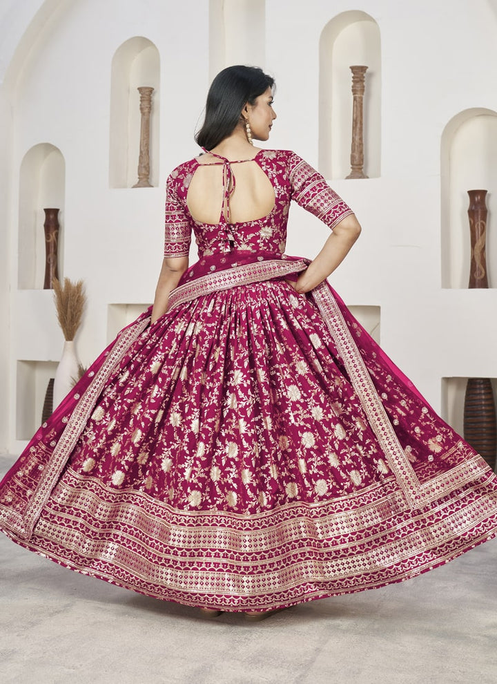 Lassya Fashion Rani Pink Exquisite Dola Jacquard Lehenga Choli Set