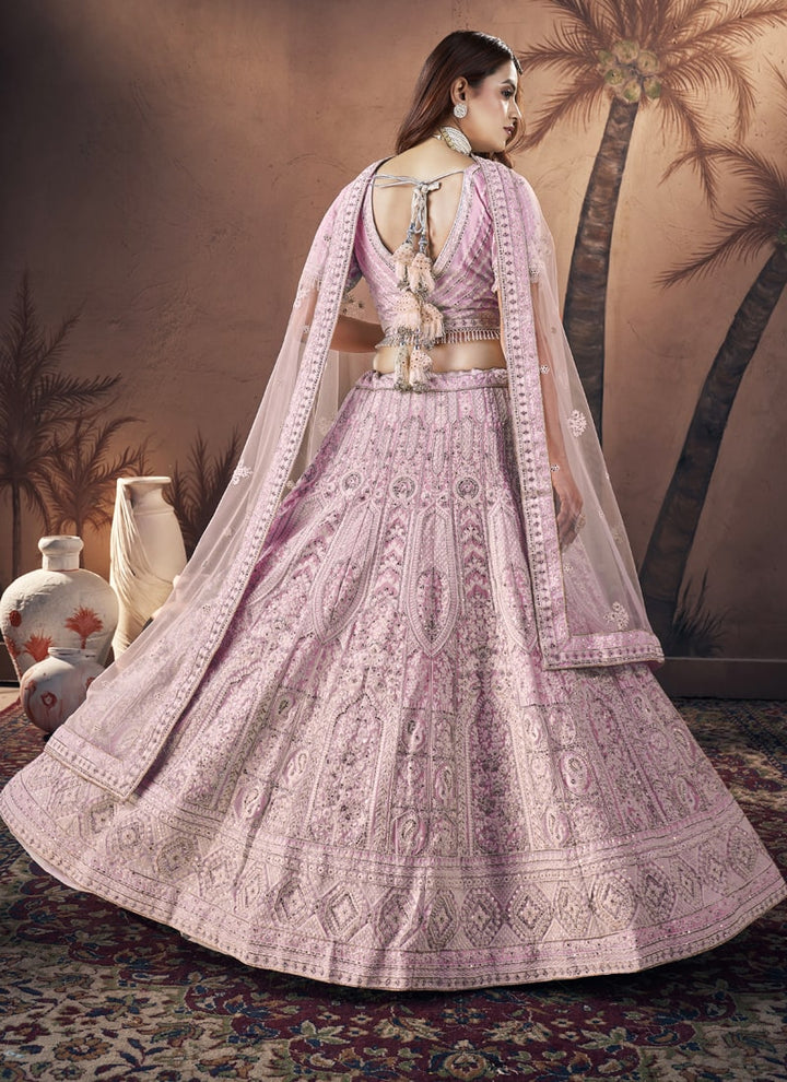 Lassya Fashion Light Pink Premium Wedding Lehenga with Zarkan Handwork