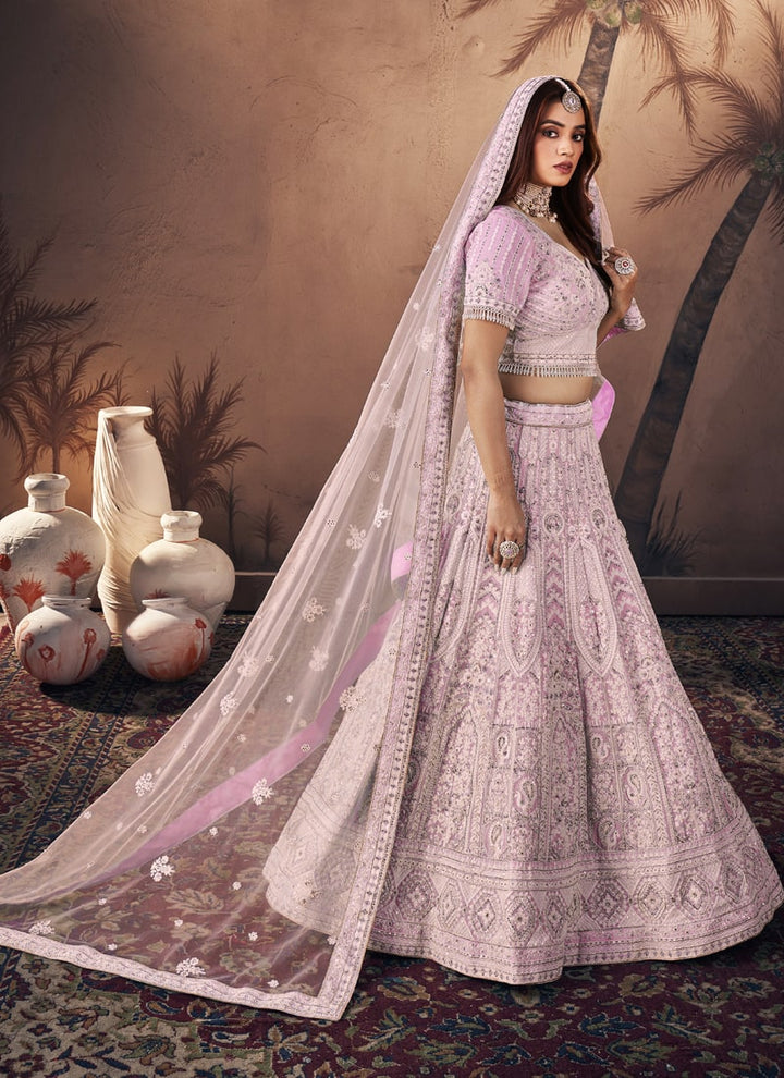 Lassya Fashion Light Pink Premium Wedding Lehenga with Zarkan Handwork