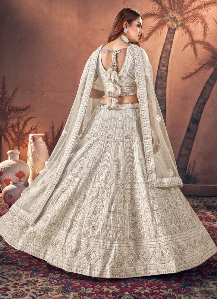 Lassya Fashion Off White Premium Wedding Lehenga with Zarkan Handwork