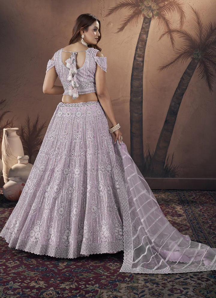 Lassya Fashion Lavender Premium Wedding Lehenga with Zarkan Handwork