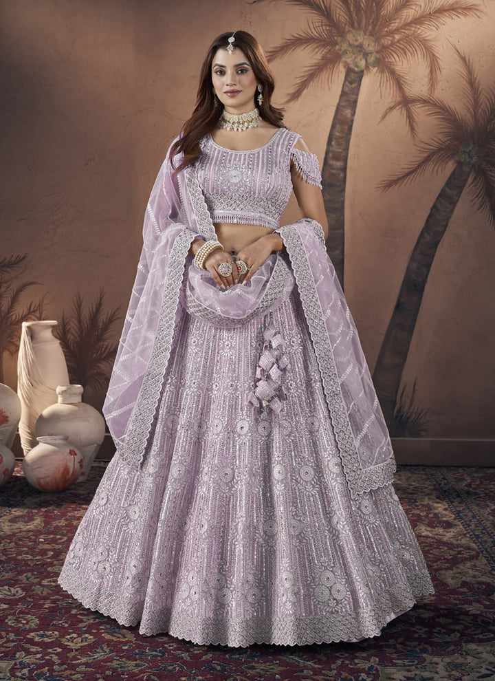 Lassya Fashion Lavender Premium Wedding Lehenga with Zarkan Handwork