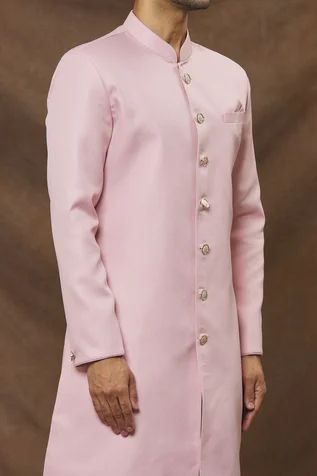 Elegant Pink Solid Sherwani for Men