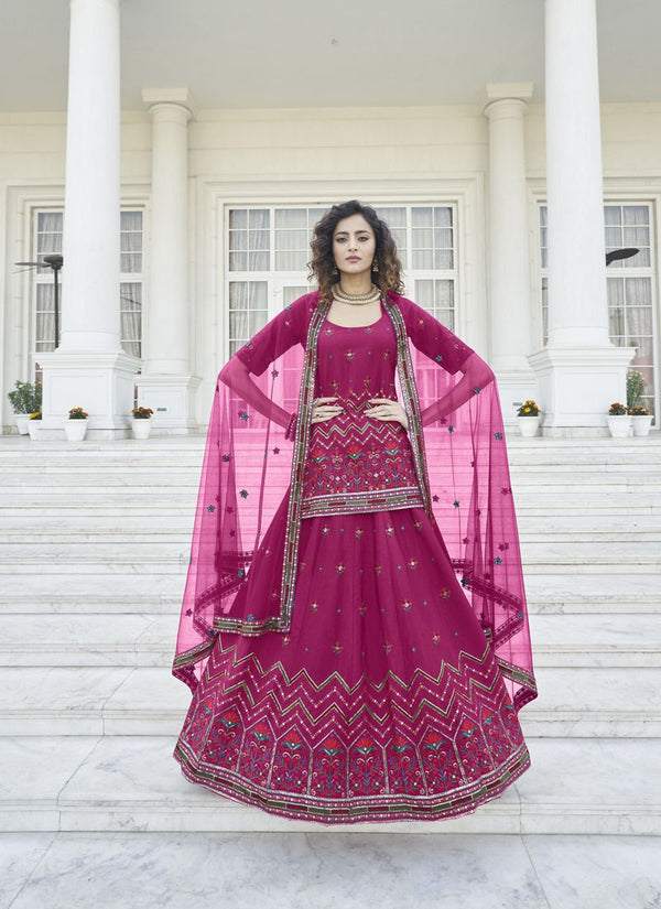 Georgette Suit With Front back Embroidered Work Skirt