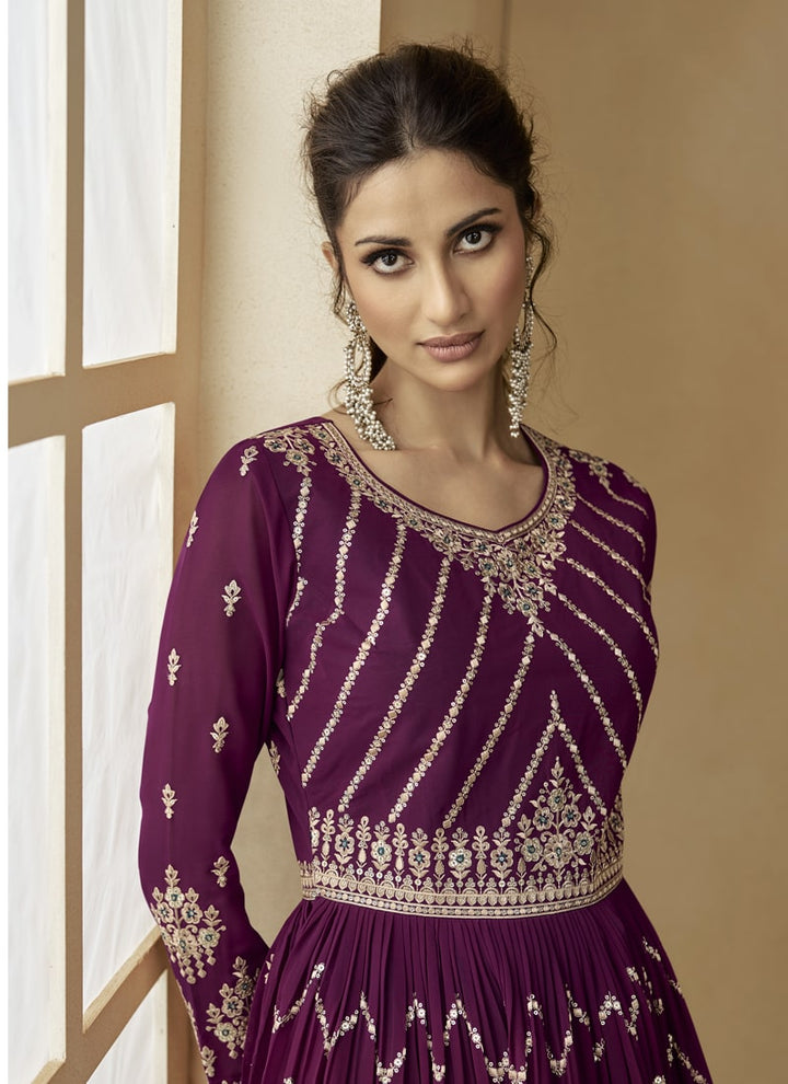 Lassya Fashion Purple And Teal Green Indian Wedding Designer Gharara Suit With Dupatta