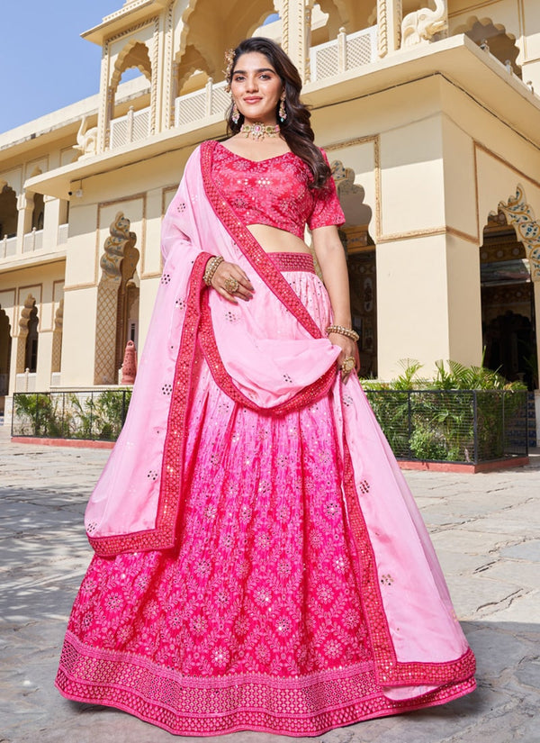 Lassya Fashion Rose Pink Elegant Engagement Lehenga Choli Set