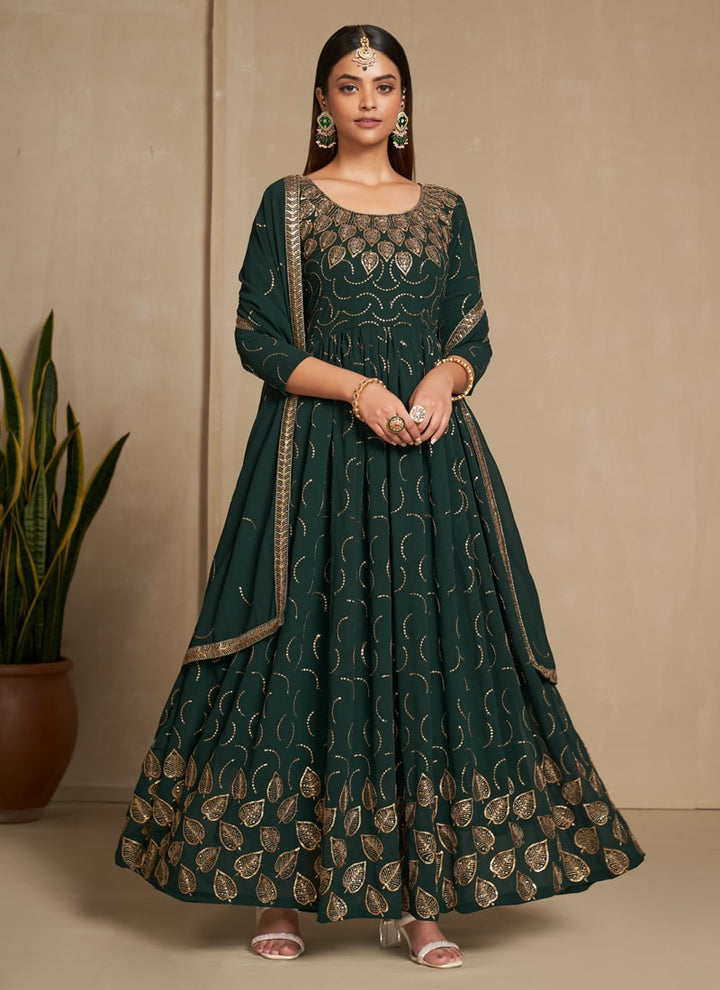 lassya Fashion Dark Blue Anarkali Gown for Wedding  Party and Festive Events