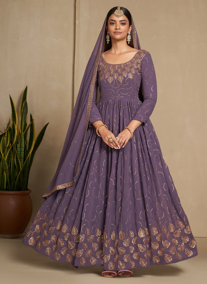 lassya Fashion Dark Blue Anarkali Gown for Wedding  Party and Festive Events