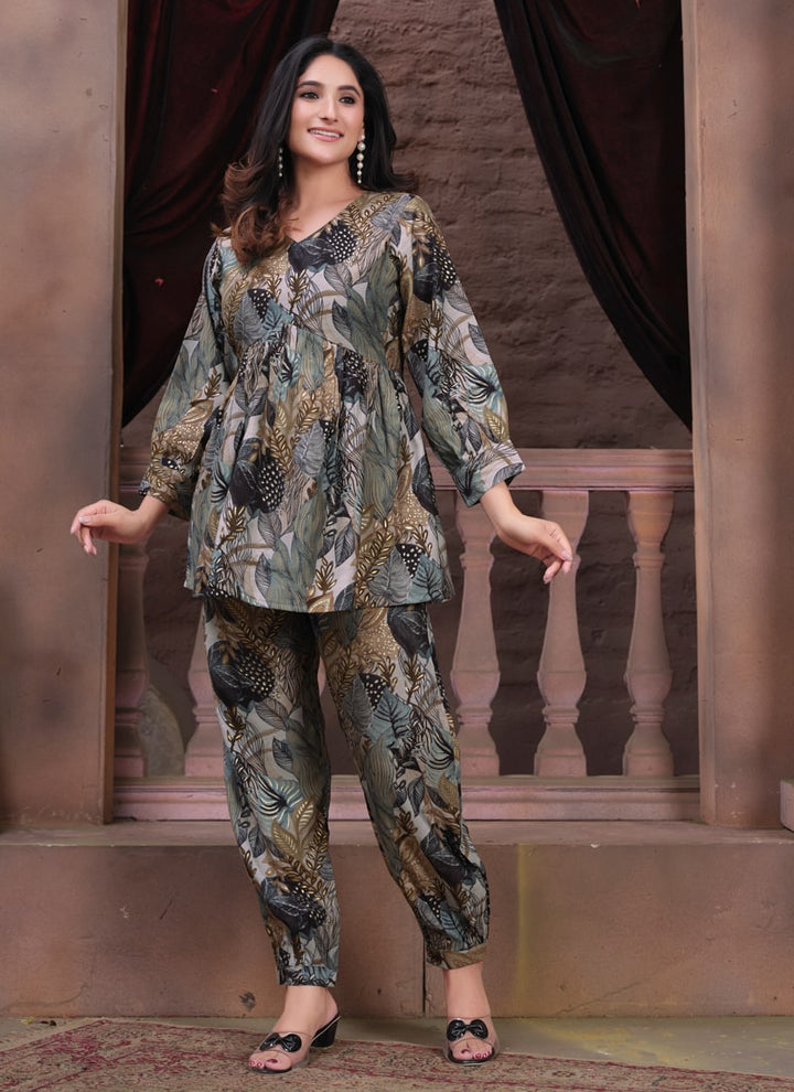 Lassya Fashion Black Premium Chanderi Co-ord Set for Effortless Elegance