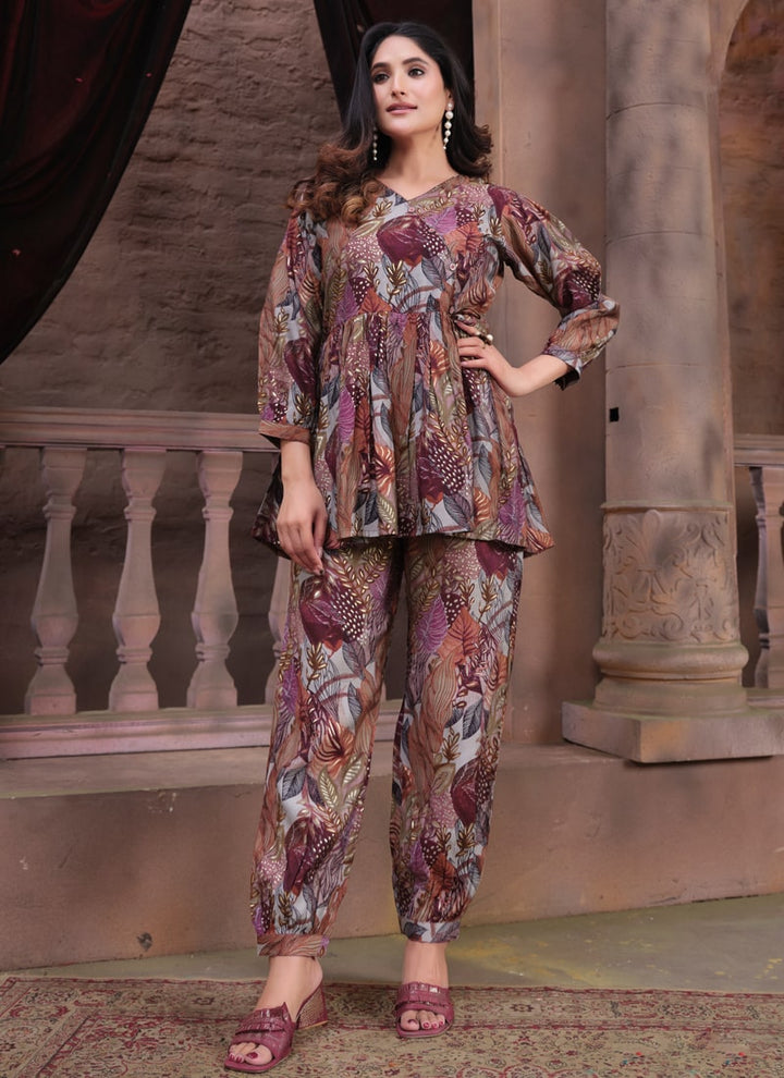 Lassya Fashion Multi Color Premium Chanderi Co-ord Set for Effortless Elegance