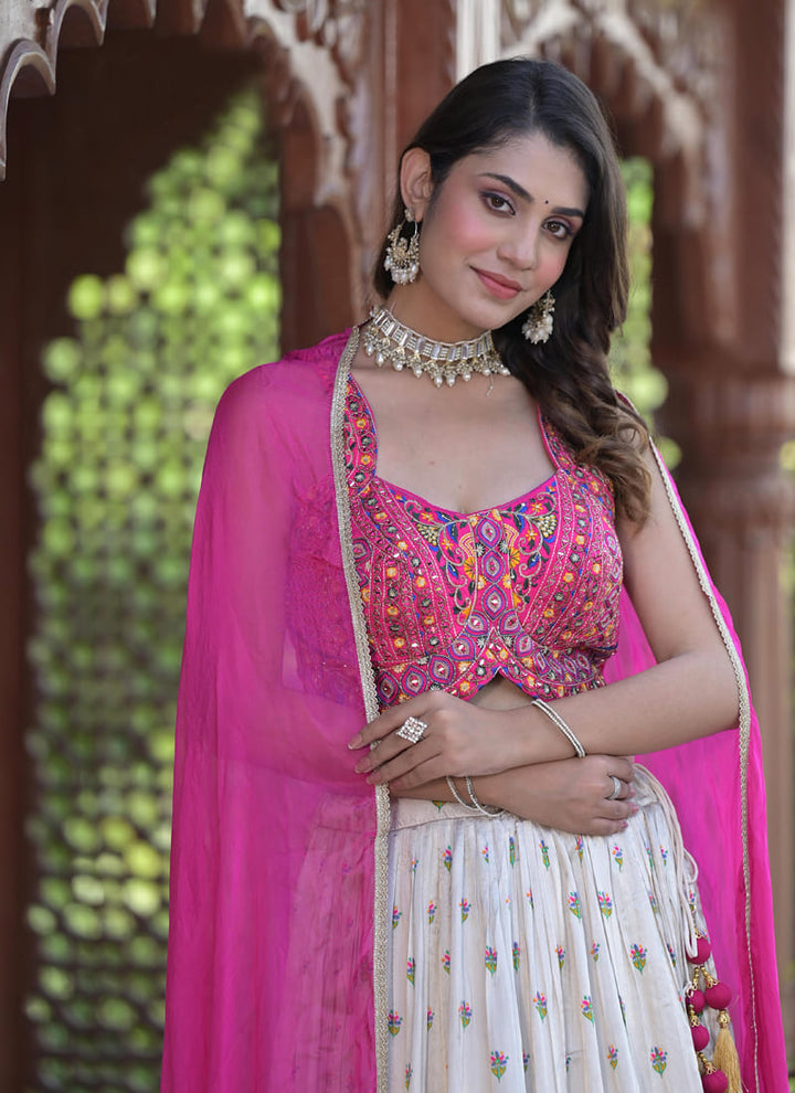 lassya fashion Pink And White Beautiful  Designer Festive Wear Lehenga Choli