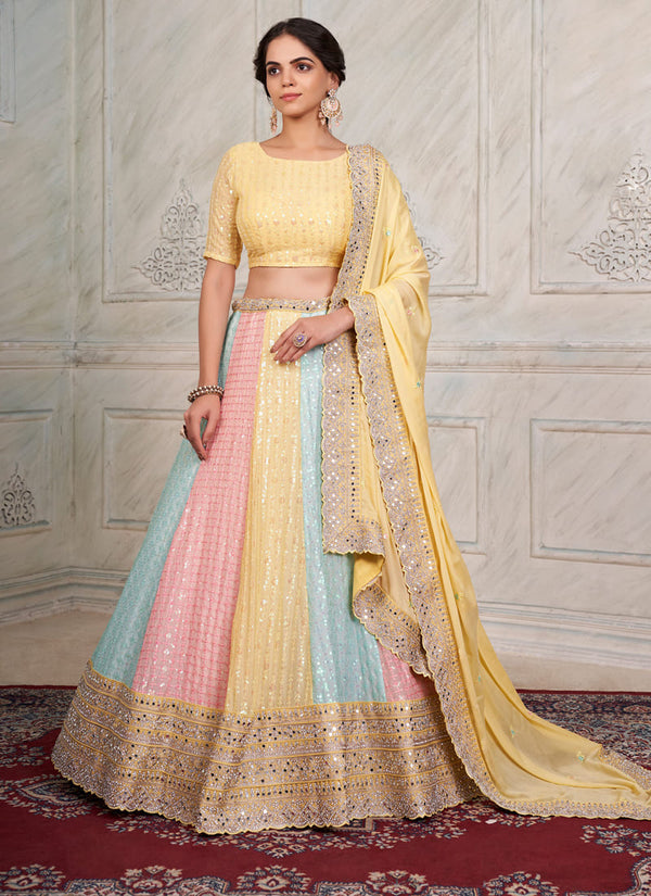 lassya fashion Lemon Yellow  Designer Wedding Lehenga Choli with Exquisite Embellishments