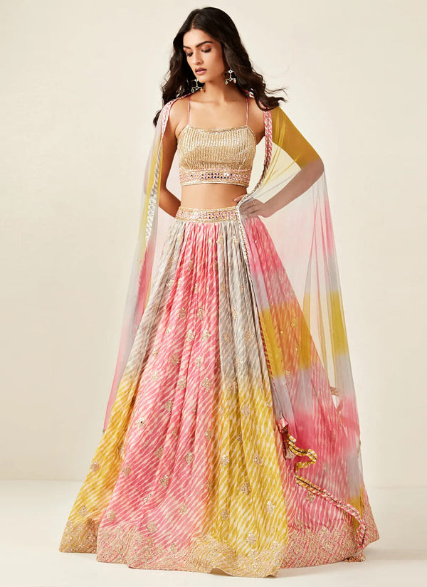 Lassya Fashion Multicolor Designer Lehenga Choli Set with Intricate Embroidery Work