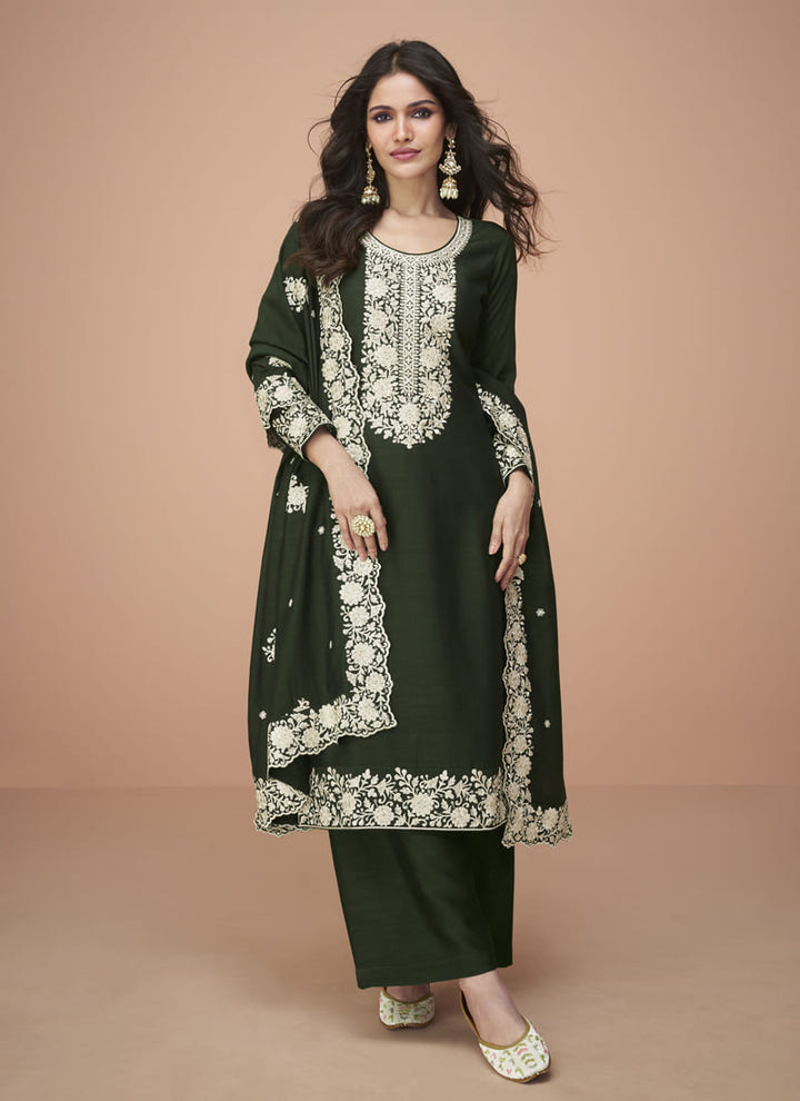 lassya fashion's Persian Green Stunning Designer Salwar Suit with Dupatta