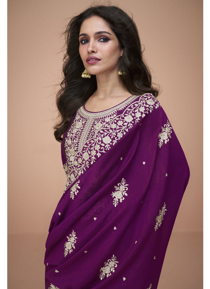 lassya fashion's Purple Stunning Designer Salwar Suit with Dupatta