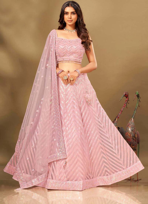 Blush Pink Glamorous Designer Lehenga Choli
