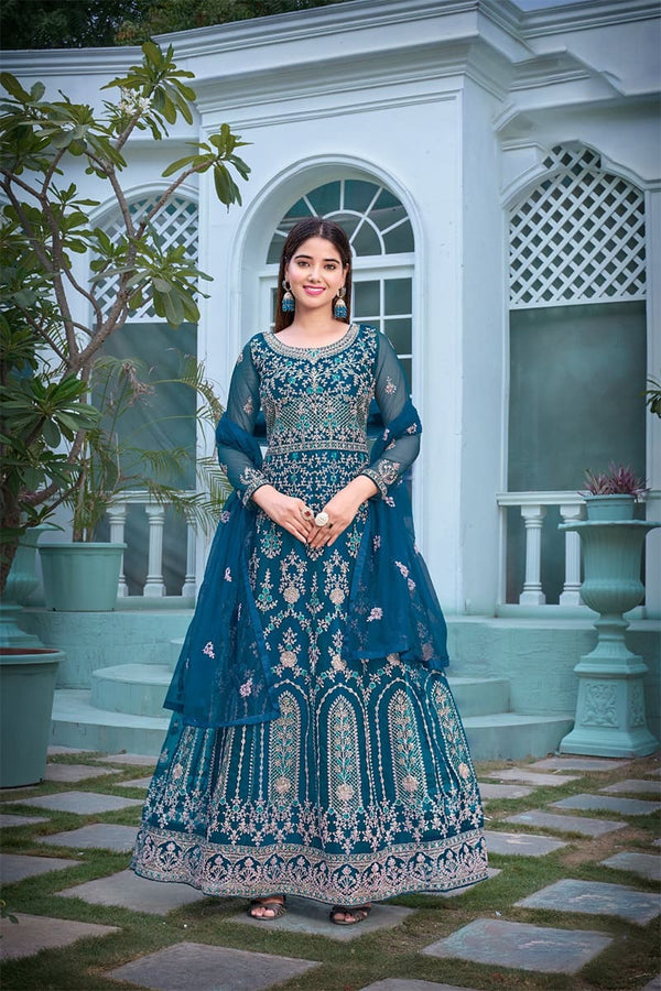 Exquisite Embroidered Anarkali Floor Length Salwar Suit
