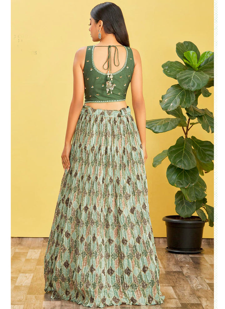 Lassya Fashion's Olive Green color Exquisite Designer Embroidered Lehenga Choli