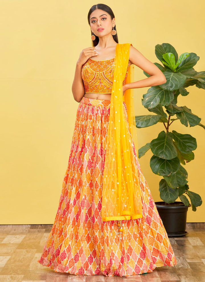 Lassya Fashion's Corn Yellow color Exquisite Designer Embroidered Lehenga Choli