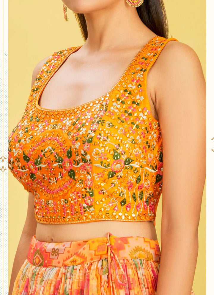 Lassya Fashion's Mustard Yellow color Exquisite Designer Embroidered Lehenga Choli
