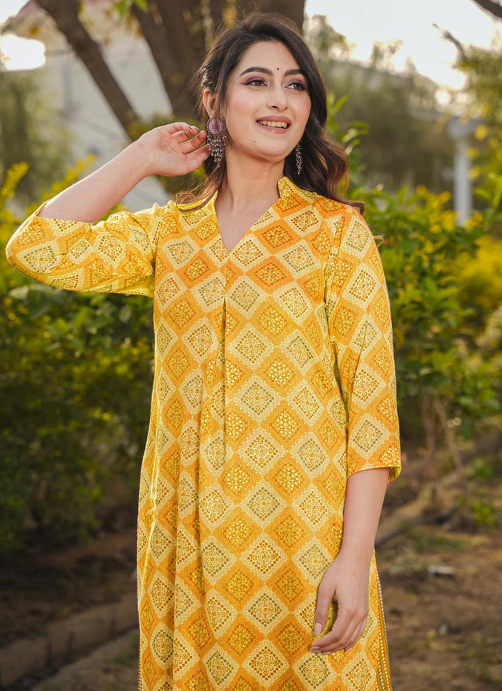 Lassya Fashion Yellow Elegant Plazzo Suit Set with Stunning Digital Print