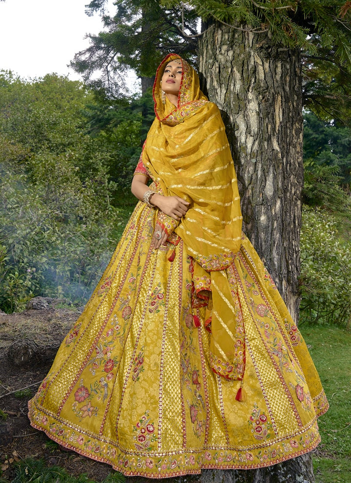 lassya Fashion Yellow Graceful Lehenga Choli Ensemble with Exquisite Embroidery