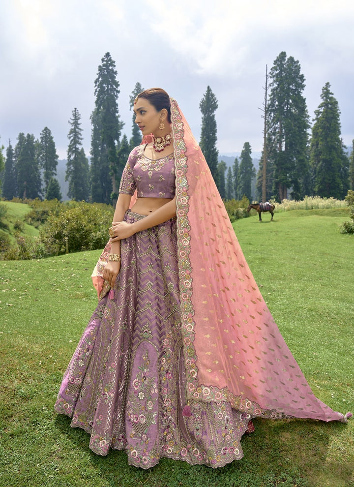 lassya Fashion English Lavender Enchanting Embroidered Lehenga Choli in Fancy Silk